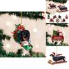 Adorable 2023 Christmas Dachshund Series Acrylic Car Interior Decorations Set