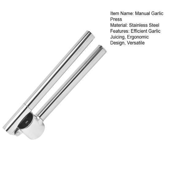 Stainless Steel Garlic Press Easy Squeeze Manual Mincer with Ergonomic Handle Rustproof Garlic Crusher for Kitchen Restaurant