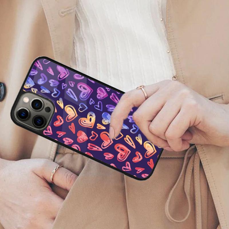 Love Hearts Pattern Magnetic Phone Case For APPLE iPhone 17 Air 16 14 13 12 Pro Max 15 Plus Wireless Charge With MagSafe Cover