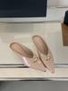 Fashion Simple Women's Shoes 2025 New Spring Summer Toe Cap Slippers Stiletto Low Heel Flip-Flops Women Slippers Women's Mules Zapatos