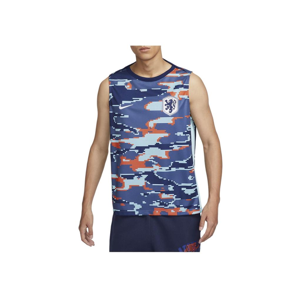 Nike All Over Print Casual Crew Neck Sleeveless T-Shirt Men Tops Space-Blue FJ2718-492