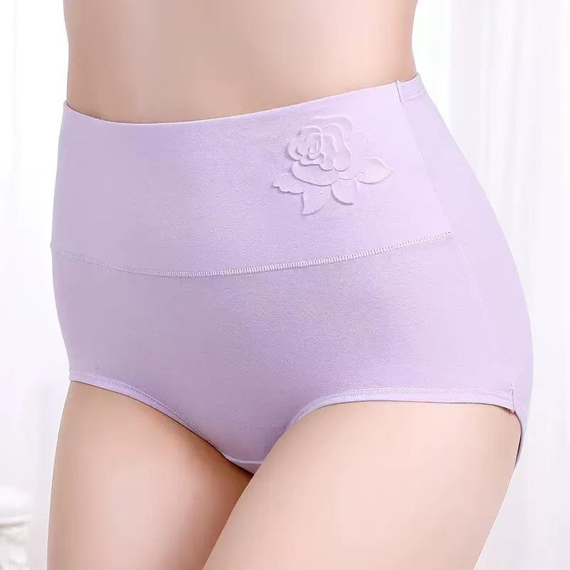 Big Size Women Spring and Autumn Pure Cotton Postpartum Abdominal Lift Hip High Waist Briefs
