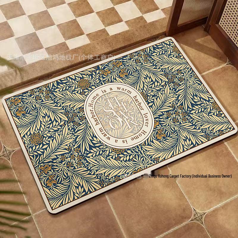 American Retro Non-Slip Diatomaceous Earth Floor Mat - Wear-Resistant Entrance and Bathroom Mat