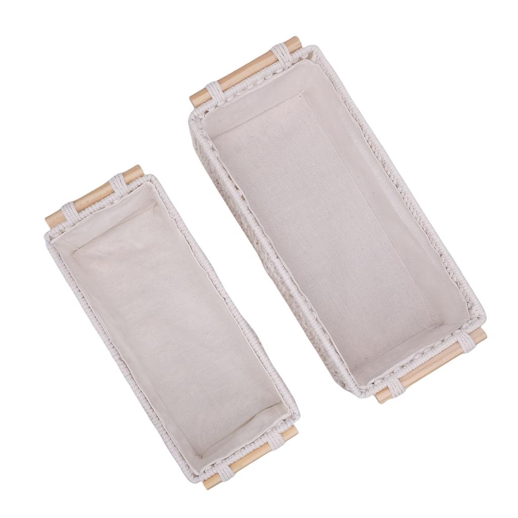 2PCS Bohemian Tassel Storage Baskets Handmade Woven Decorative Countertop Toilet Tank Topper Paper Basket Cabinet