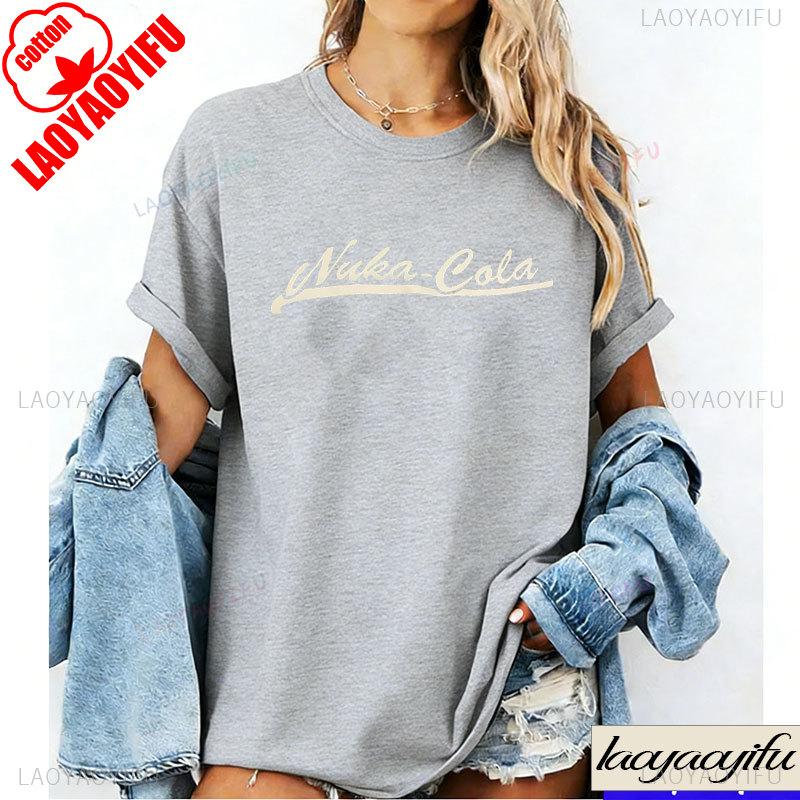NukaCola TShirt Funny Drinks Graphic T Shirts Television Fan Tee Tops Cotton Shirts Vintage Red T Shirt 2044 Fan Gift 2026
