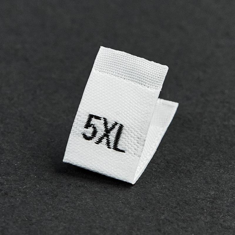 In-Stock Universal Black & White Folded Neck Labels for Men's & Women's Clothing