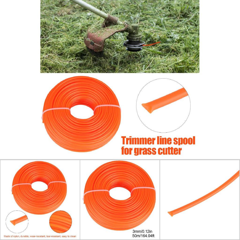 3mm Trimmer Line Nylon Cord Wire Round String Petrol Grass Trimmer 50 m