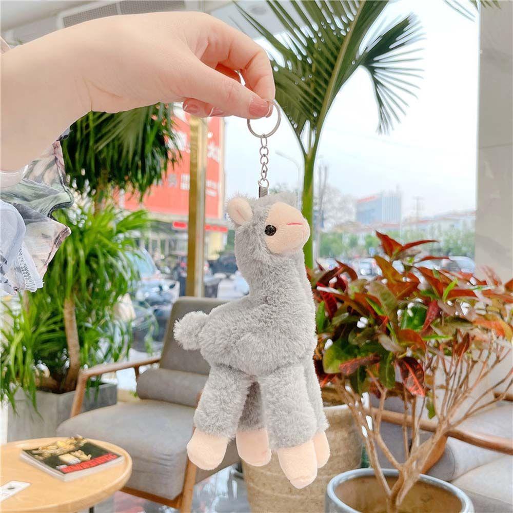 Handmade Backpack Accessory Sheep Key Ring Alpaca Keychain Animal Keyring Stuffed Toy Keychain
