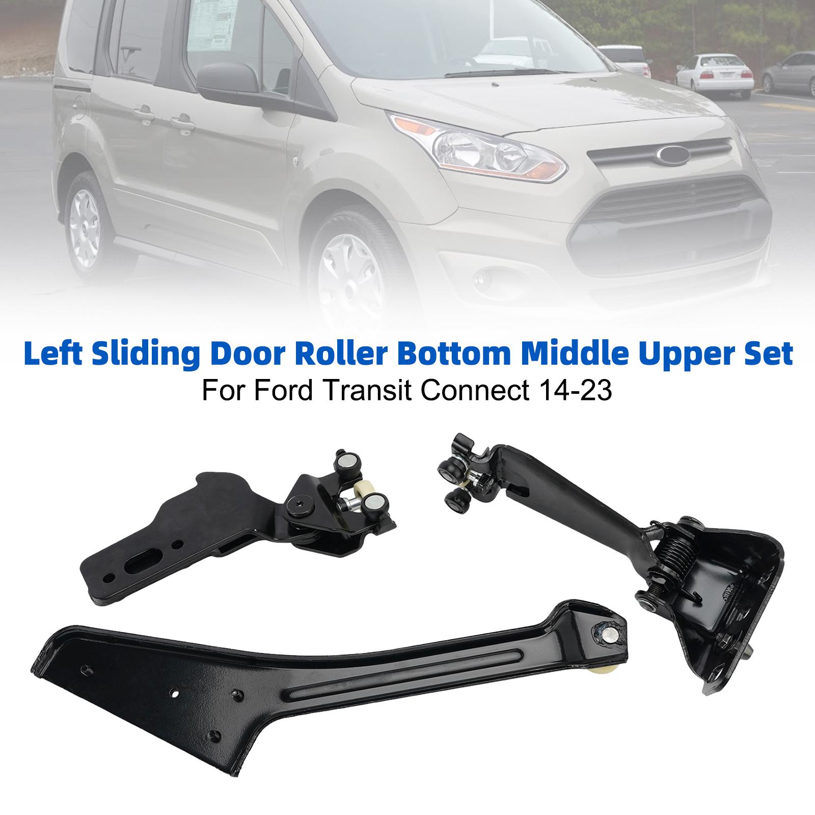 Left Sliding Door Roller Bottom Middle Upper Set For Ford Transit Connect