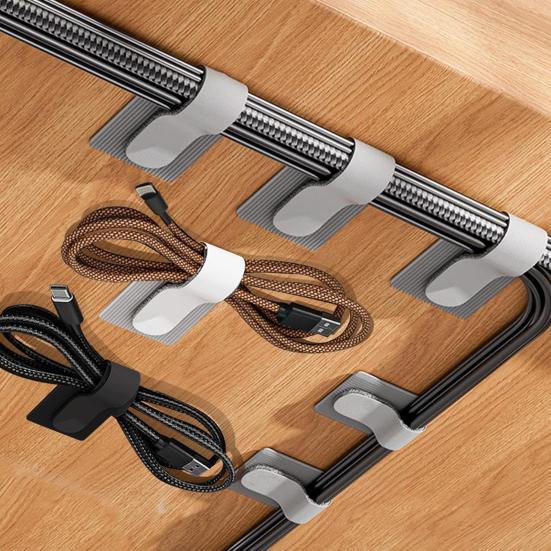 

10/20/50/100Pcs Self Adhesive Cable Ties Adjustable Cord Straps Strong Stickiness Easy to Use Cable Management Clips 10pcs чорний