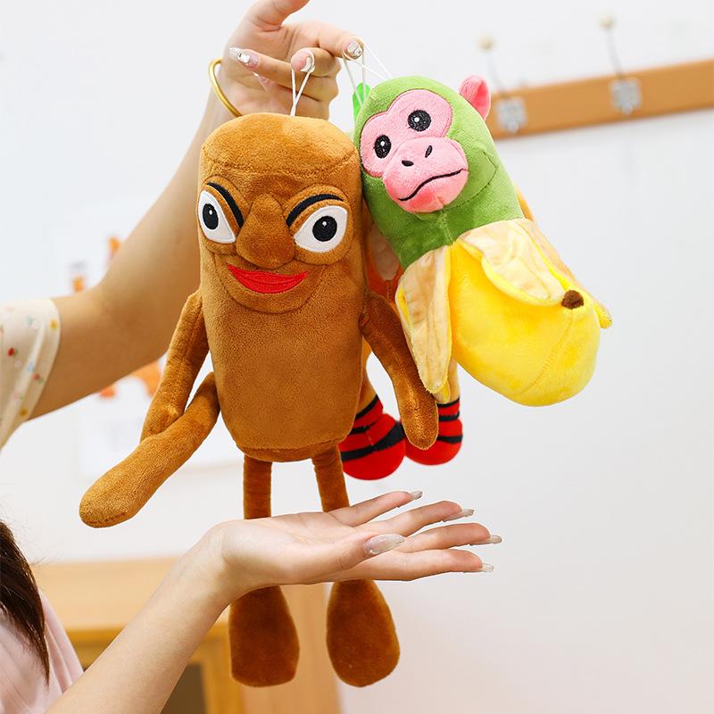 American Shanhaijing Monster Plush Toy Shark Wooden Stick Doll Pendant