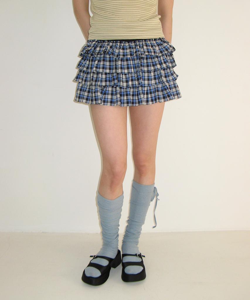 Ronron Check Cancan Pantskirt Blue