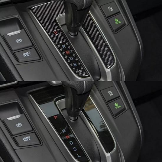 1x Carbon Fiber Console Gear Shift Panel Cover Trim For Honda CR-V CRV 2017-
