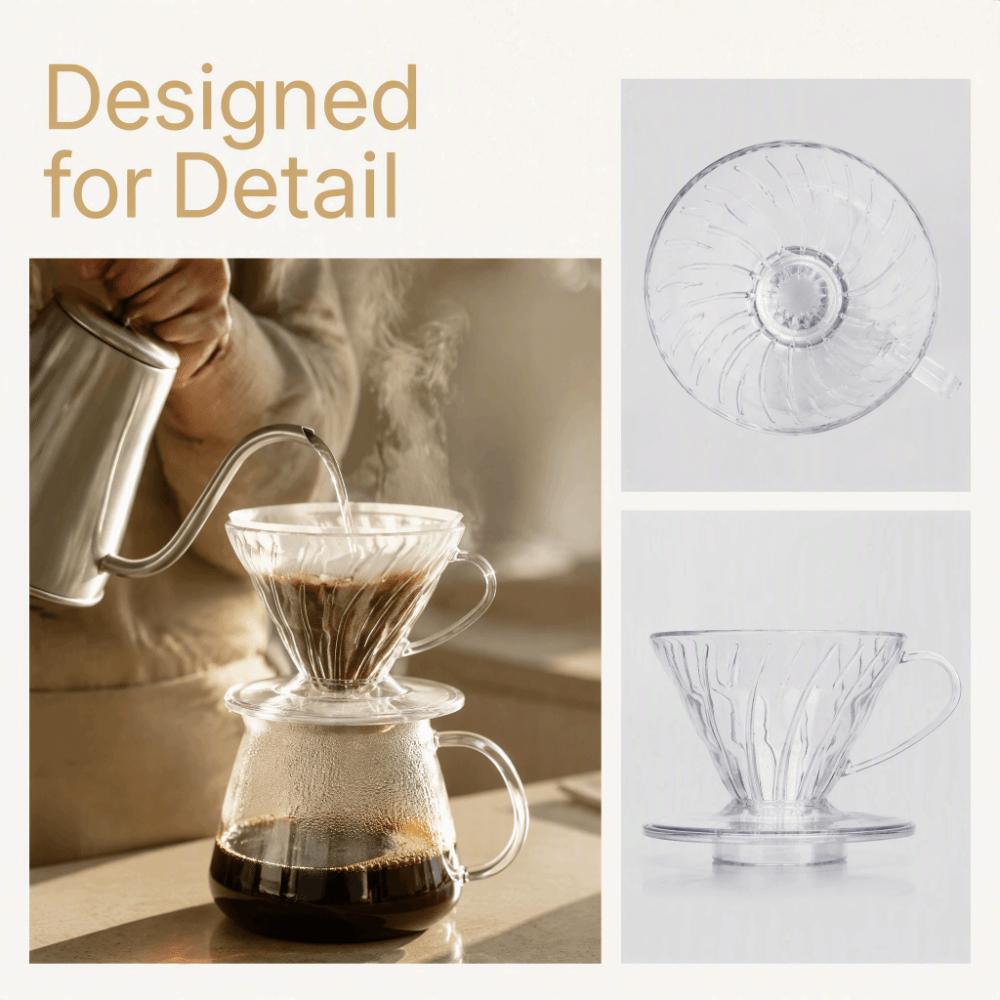 Reusable Filter Pour Over Coffee Maker 1-2 Cups Capacity Cone Coffee Maker  Camping Travel
