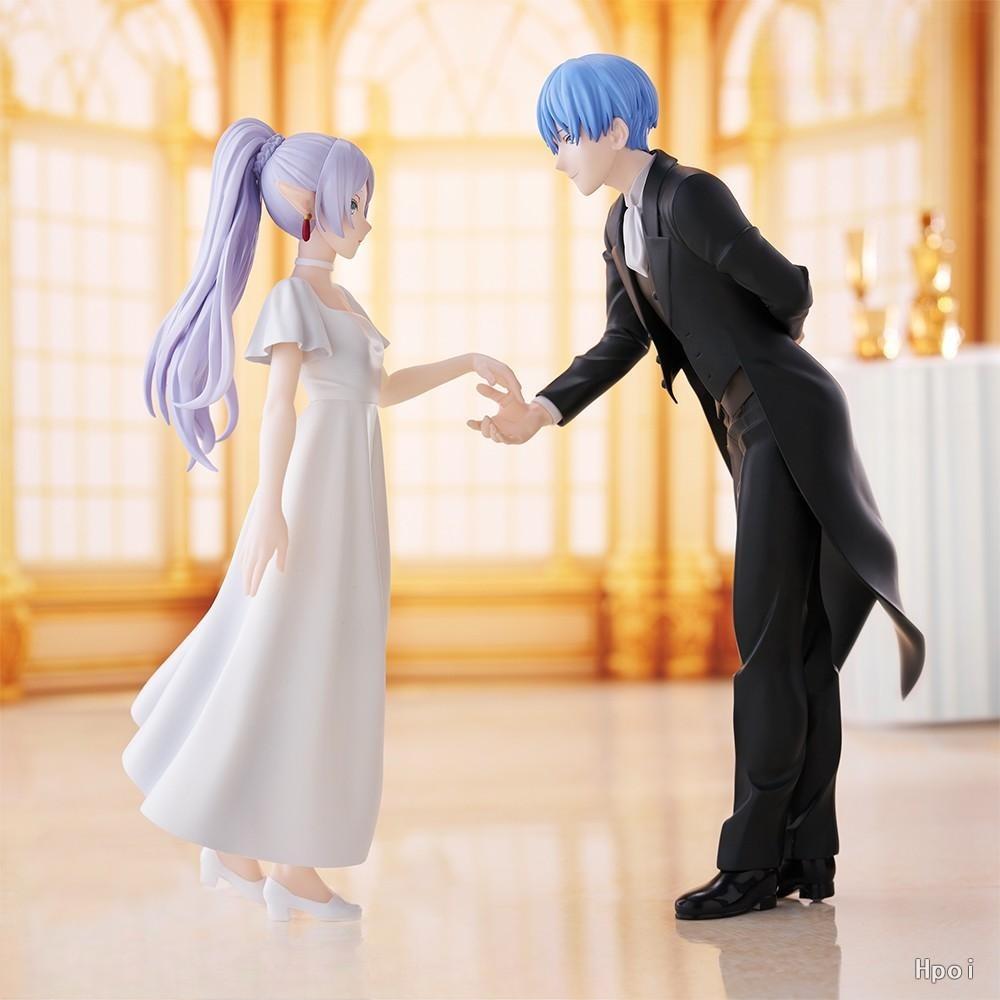 18CM Anime Sousou No Frieren Frieren Himmel Figuer Frieren Dress Wedding Suit Ver Set Model Toy Doll Aciton Figure PVC