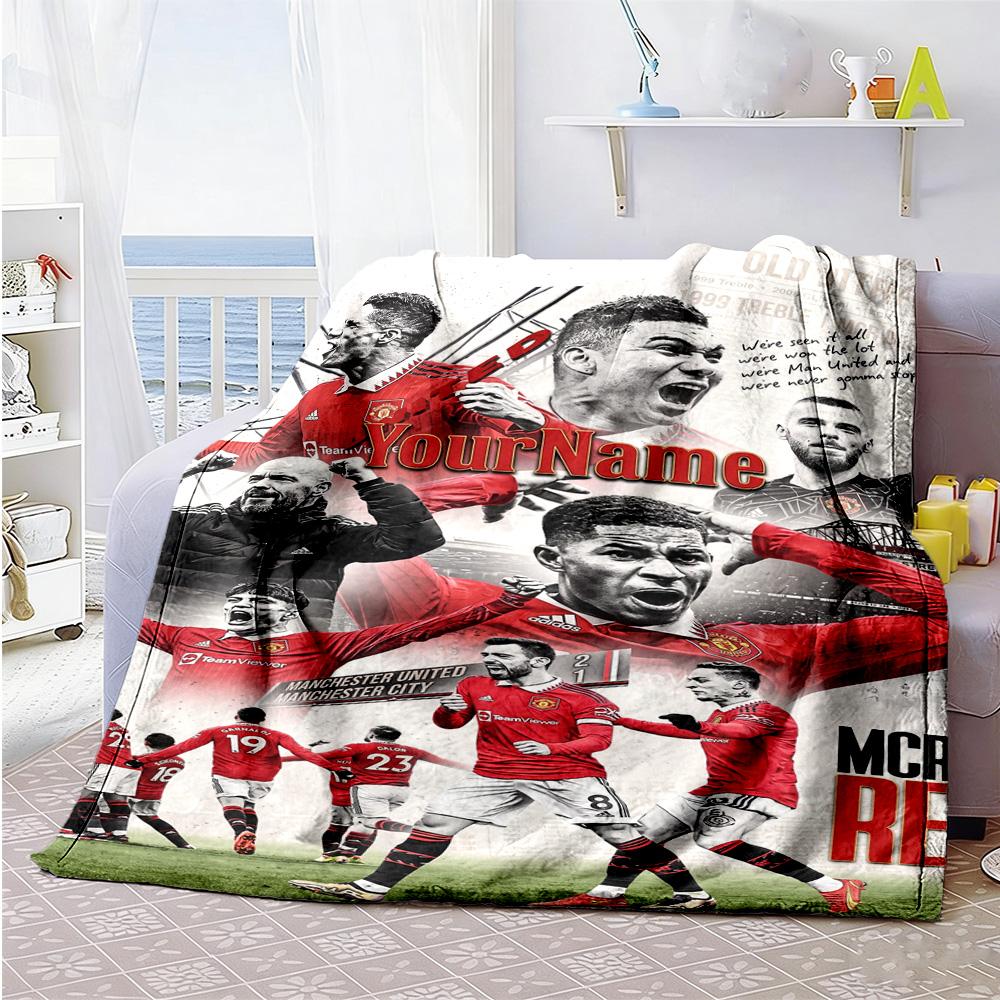 Manchester Personalized Name Blanket Cozy Personalized Blanket Soft & Cozy for Bedding Bed Office Chair Chair for All Occasions