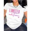 Stylish Limited Edition Crew Neck T-Shirt for Women Soft Polyester Blend Medium Stretch  Short Sleeve