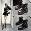 High Heels Platform Martin Boots Women's Fashion Thin Boots Autumn and Winter Belt Buckle High Heels Short Boots