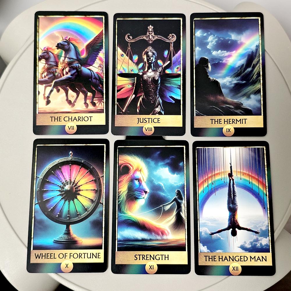 10.3*6cm Rainbow Tarot Deck 78 Colorful Tarot Oracle Cards Illustration Divination Wisdom Oracle Cards RWS System for Beginners