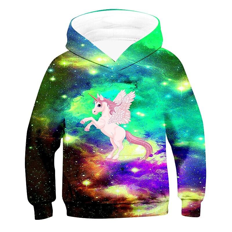 Children's Fashionable Printed Hooded Sweatshirt Casual Sportswear