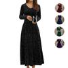 Spring and Autumn New Elegant High-Grade Velvet Floral Printed Dress European and American Style Long Sleeve Waist-Tight Bottoming Dress Dress