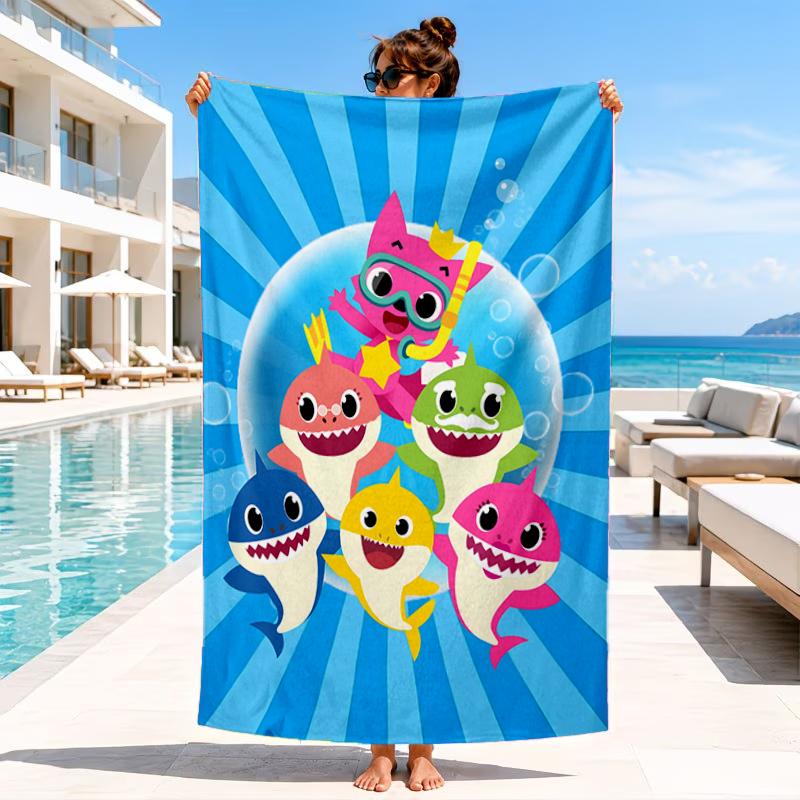 Cartoon Shark Dance Party Beach Towel, Microfiber Beach Towel, Perfect For Pool, Beach, Travel, Home Decor Beach Party Fan gifts