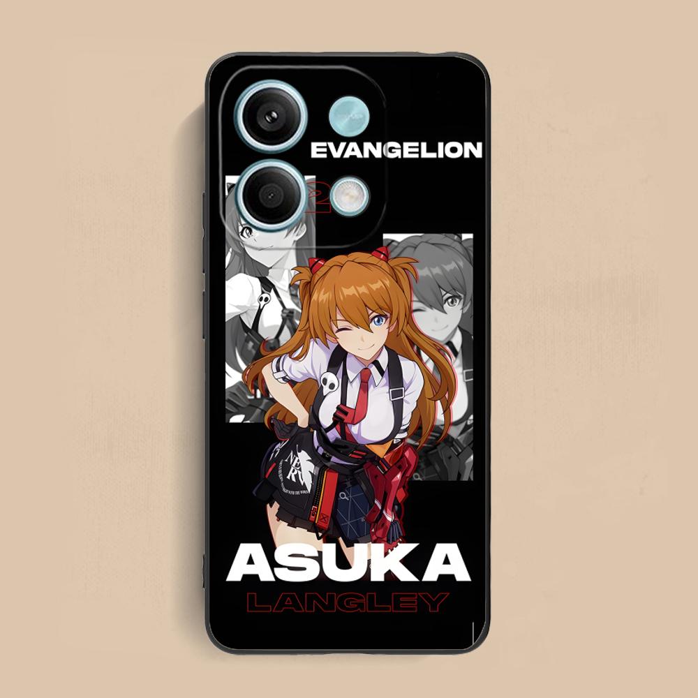 Anime EV Asuka Mobile Phone Case for Xiaomi Redmi Note 14 13 12 11 S Pro Plus 4G 5G Colorful Printing Cover Cover Pretty Luxury