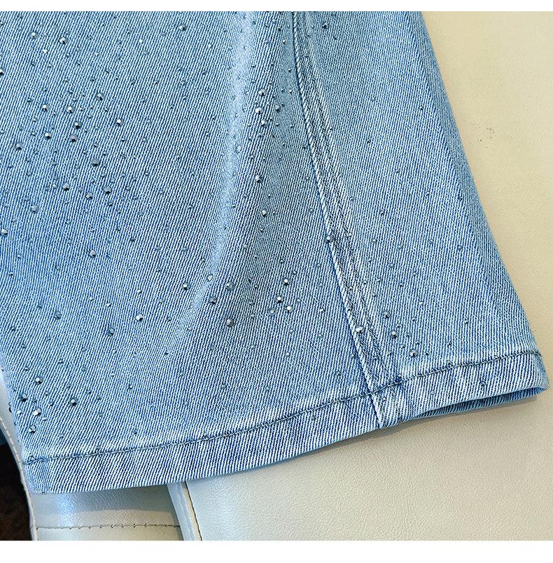 Spring 2026 Women's Retro Wide-Leg Rhinestone Jeans