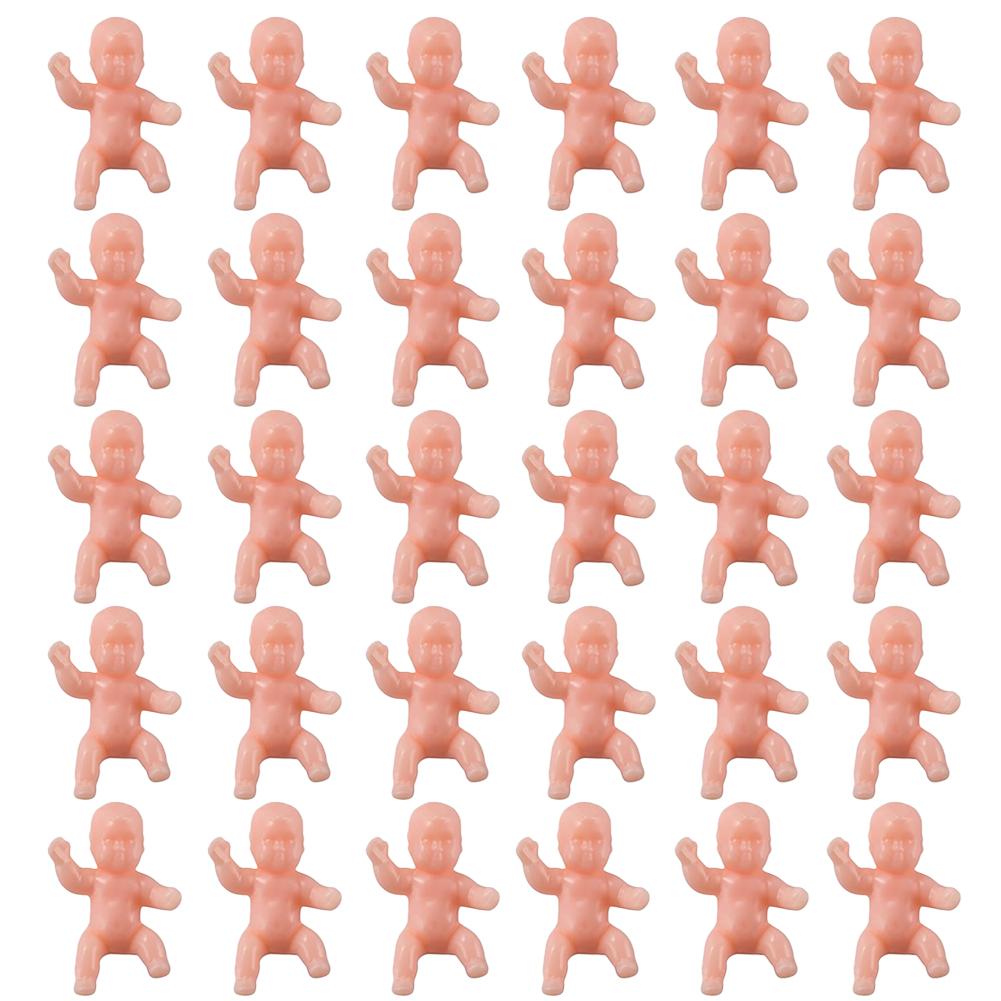 30 STUKS Koningscake Baby's Miniatuur Beeldjes Plastic Mardi Gras Decoraties voor Babyborrels Gender Reveal Feest Bedankjes