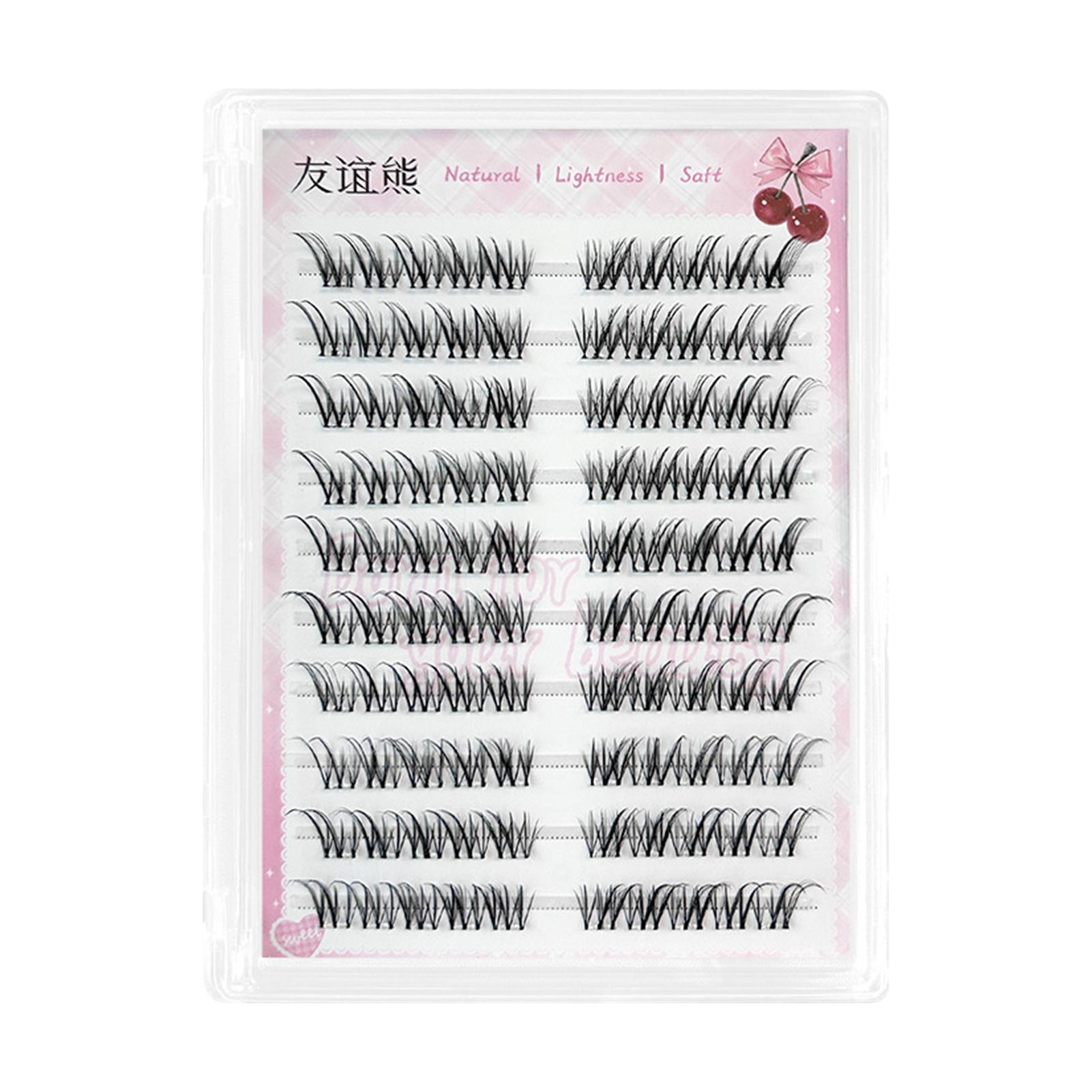 Korean Style Pre Glued Individual False Eyelashes Segmented Design For Natural Volume 10 rows