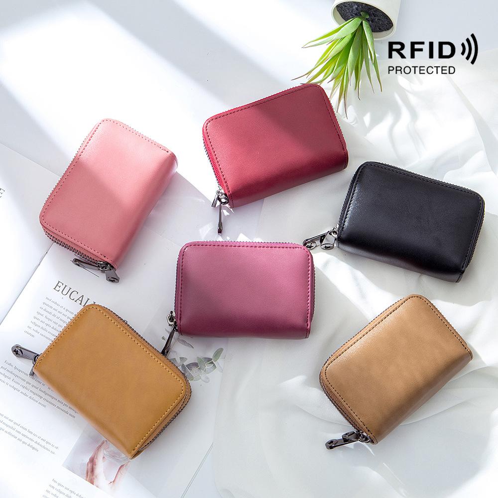 Double Lado Card Position Women's Card Bag, New RFID Anti-scan Gender-neutral Unisex Change Bag