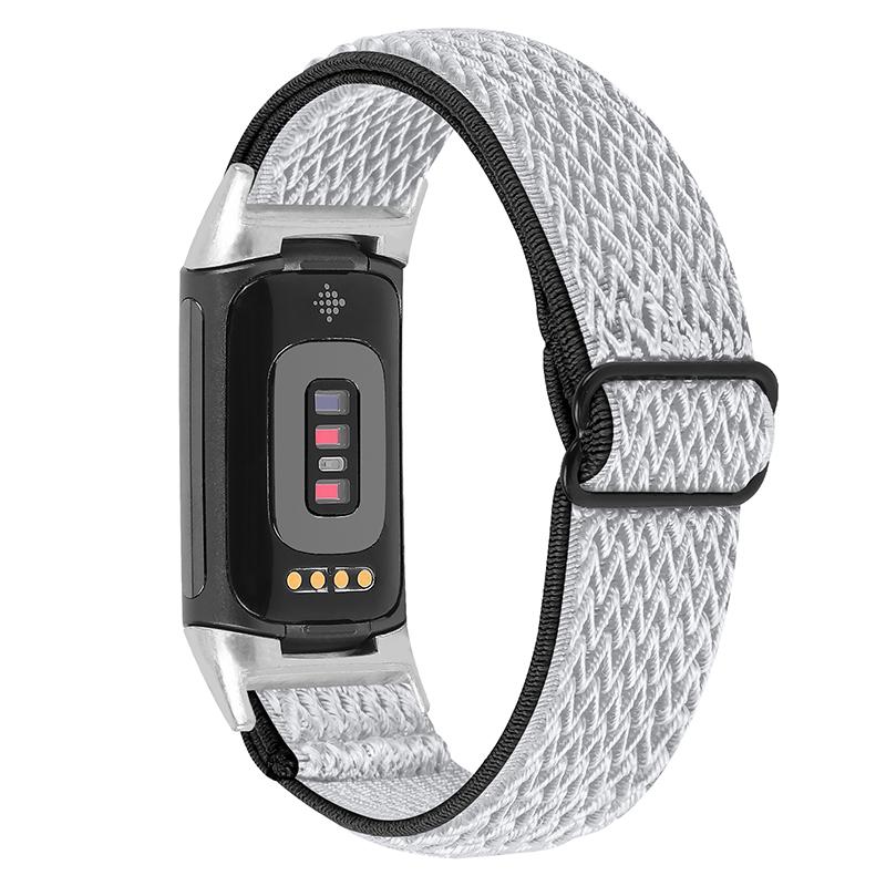 Pružné nylonové pásky Solo Loop, nastavitelné pletené sportovní elastické popruhy pro Fitbit Charge 6/5