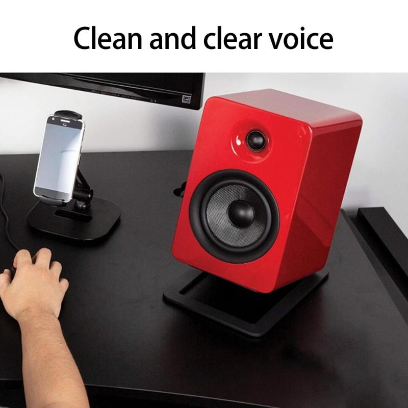 Universal Fit Heavy Duty Speaker Mount For Desktop HIFI Systems Tool Less Quick Assembly 15 Degree Angled Base