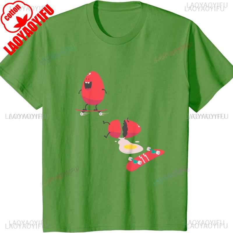 Skateboard Egg Funny Skateboarding Skateboarder Gift Idea Cotton TShirt Streetwear T Shirts for Men Mens T Shirts High Quality