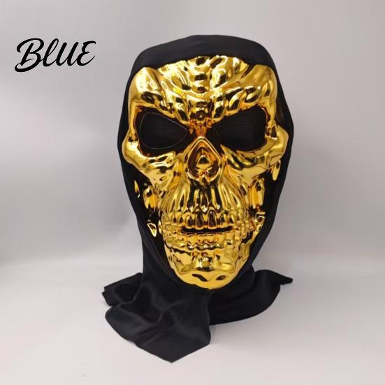 Comfortable Breathable Skeleton Design Black Skull with Mask Mask Halloween Mesh Eyes Dark Cool Cosplay Headscarf Mirror Texture for