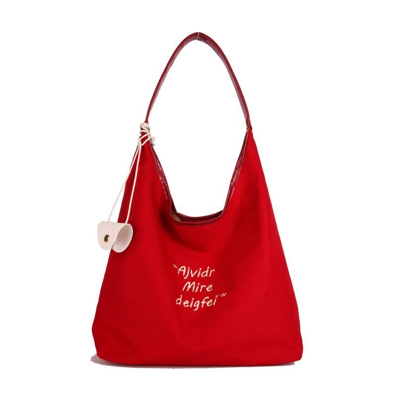 

Solid color letter simple women s work shoulder bag large capacity casual tote bag versatile handbag tide красный