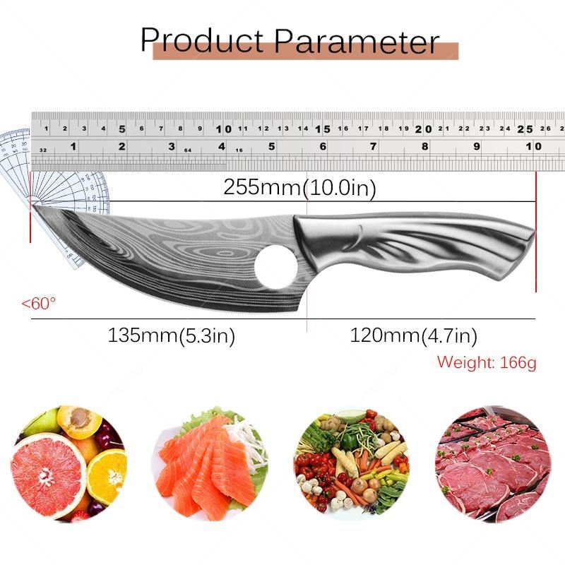Cuțit măcelar din oțel inoxidabil, cutlass mic de tăiat, mâner confortabil, cuțit de bucătărie cu teacă