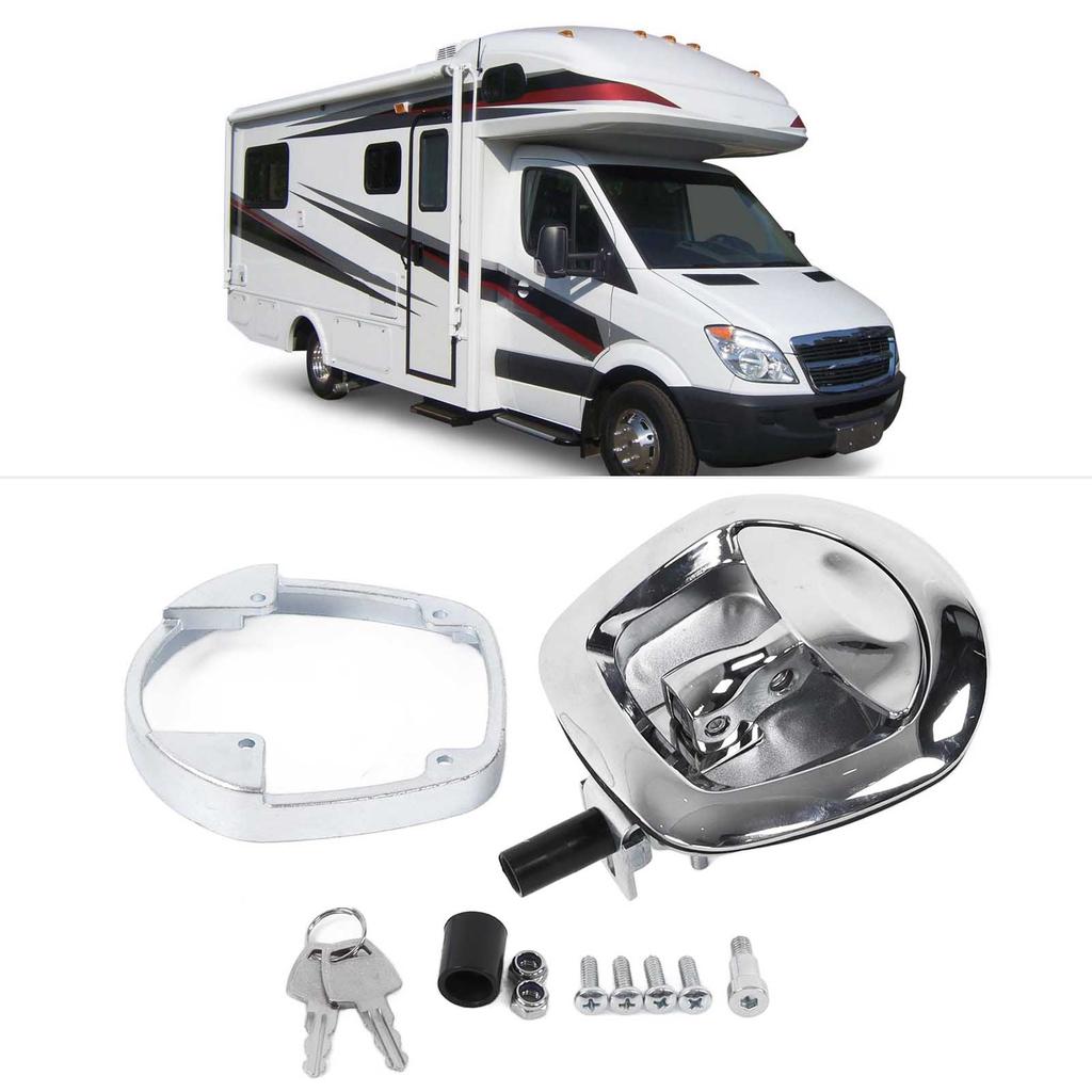 RV Door Lock Zinc Alloy Powder Coating Rustproof Anti Skid High Strength for Yacht Household