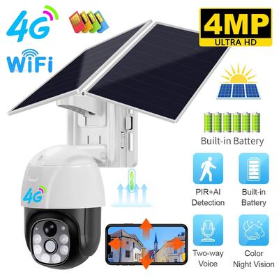 Solarkamera Wireless WiFi 4G Solarbatteriebetriebene Outdoor-Sicherheitsschutz-Überwachungsvideokamera Smart Home PIR-Kamera CCTV