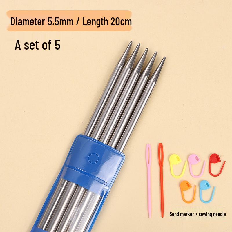 Rust-Proof Stainless Steel Double-Ended Knitting Needles for Handmade Dolls, Scarves, and Sweaters