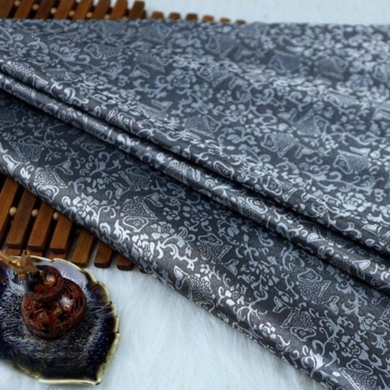 Vintage Dragon Jacquard Silk Brocade Fabric for Kung Fu Uniform Hanfu Tang Suit Traditional Chinese Clothing DIY Craft