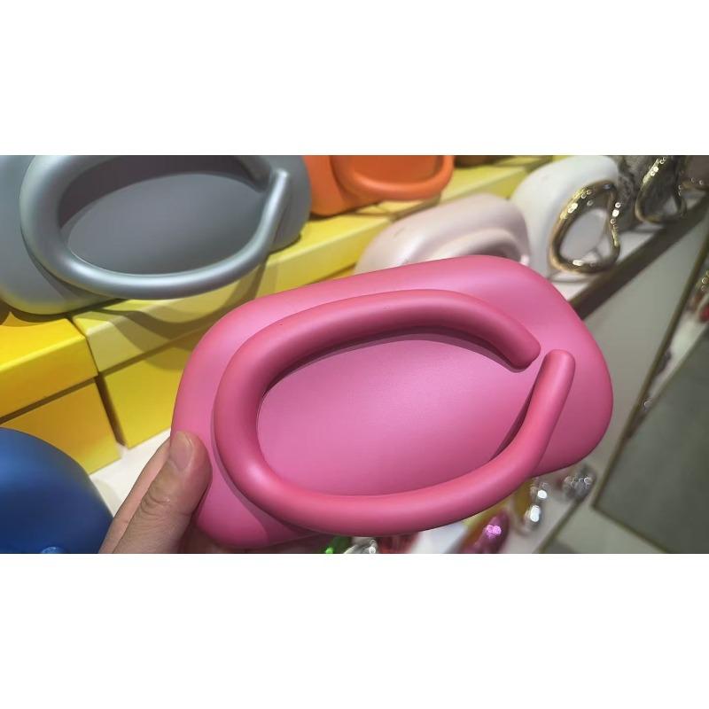 Trendy Classic Round Box Clutch Bag Dinner Bag Acrylic Bag Retro Metal Handle Shoulder Crossbody
