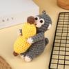 Cute Crochet Monkey Banana Keychain Handmade Knitted Animal Bag Charm Backpack Pendant Key Holder Lovely Gifts