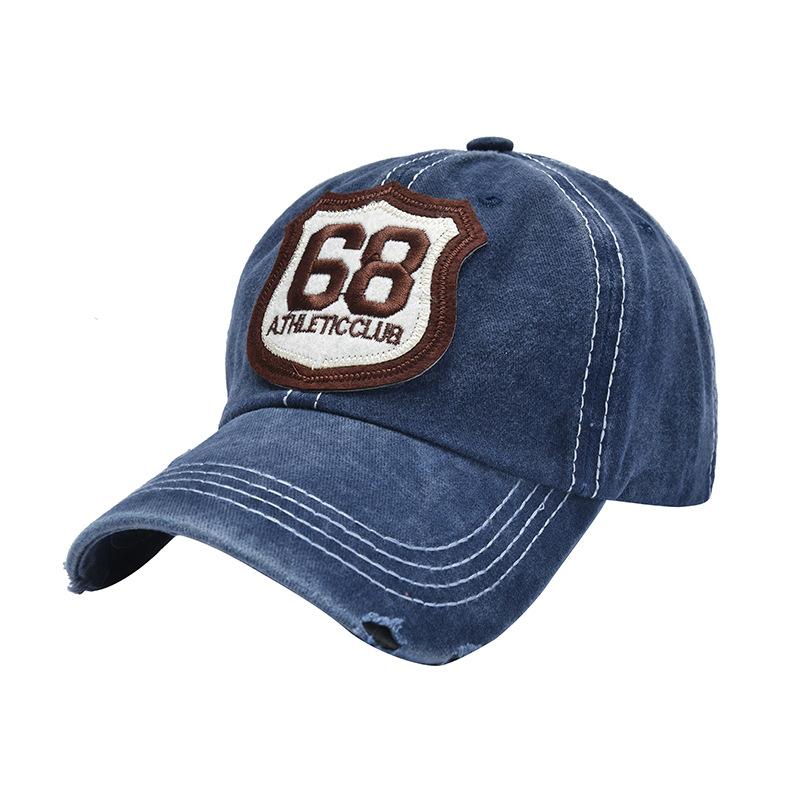 Vintage Washed Cotton Baseball Cap with Fashion 68 Letter Embroidery for Men and Women - Unisex Hip Hop Snapback Hat Sports Caps
