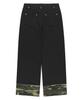 Podeowedeo Camo Color Block Wide Pants (Black)