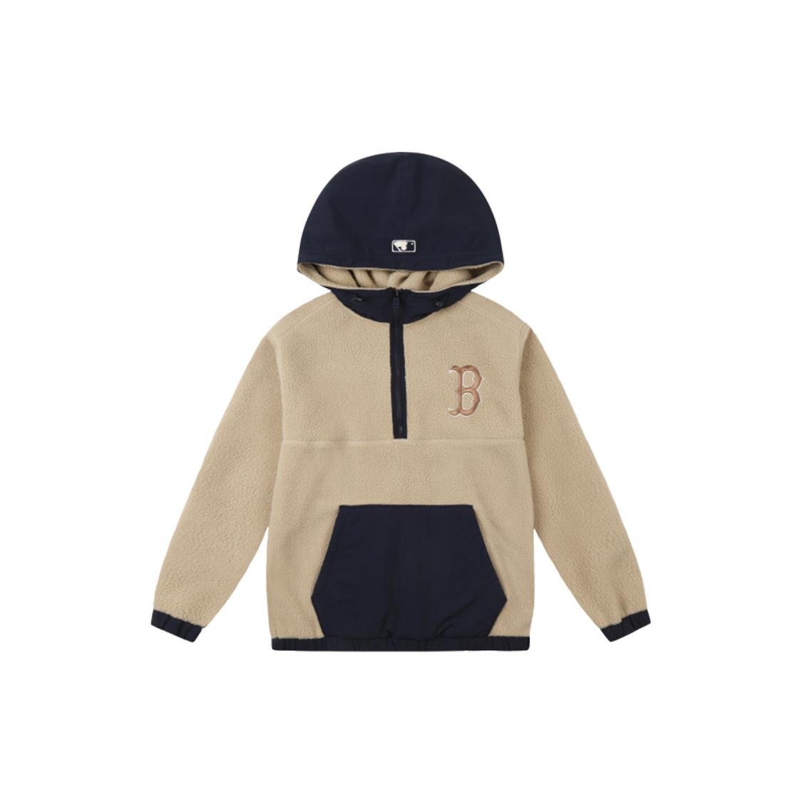 MLB Velvet Jackets Unisex Ecru Hooded Thickened 31HDF2061-43B XS