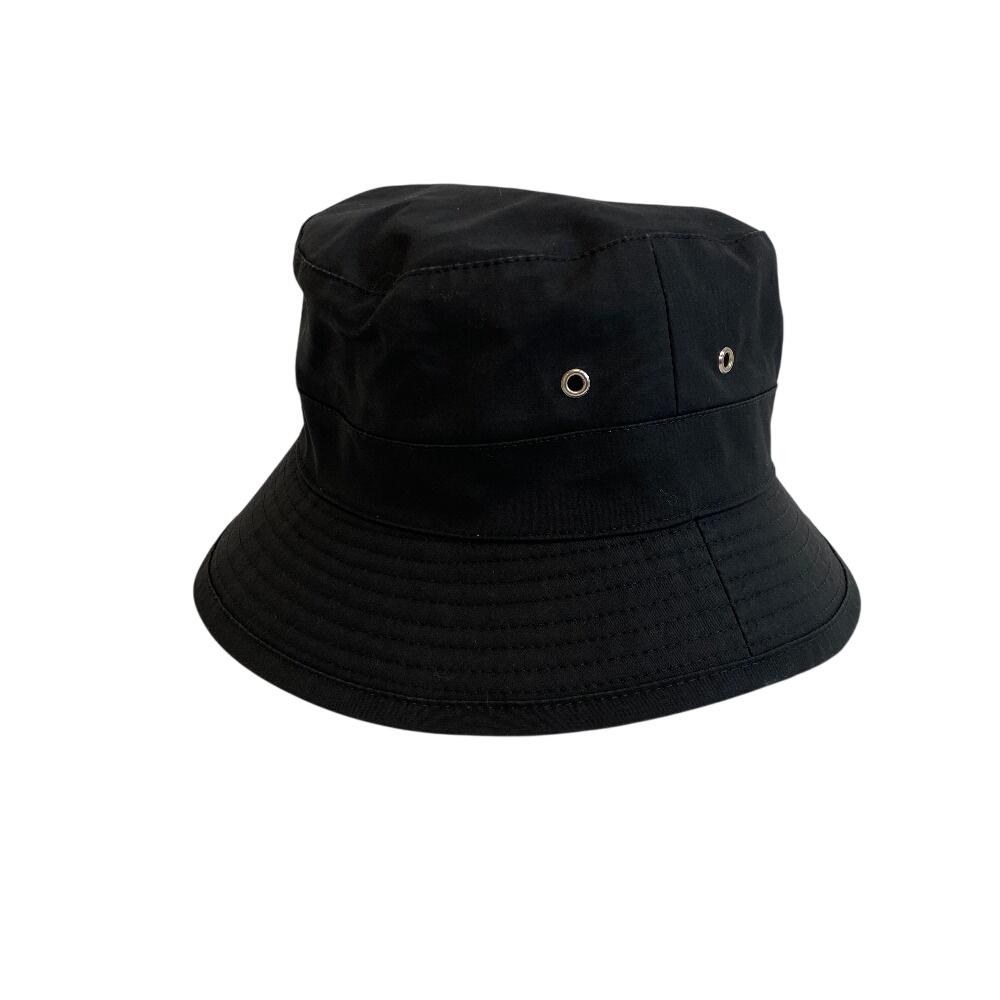HERMES Bucket hat cotton MOTSCH hat black cotton Women Used