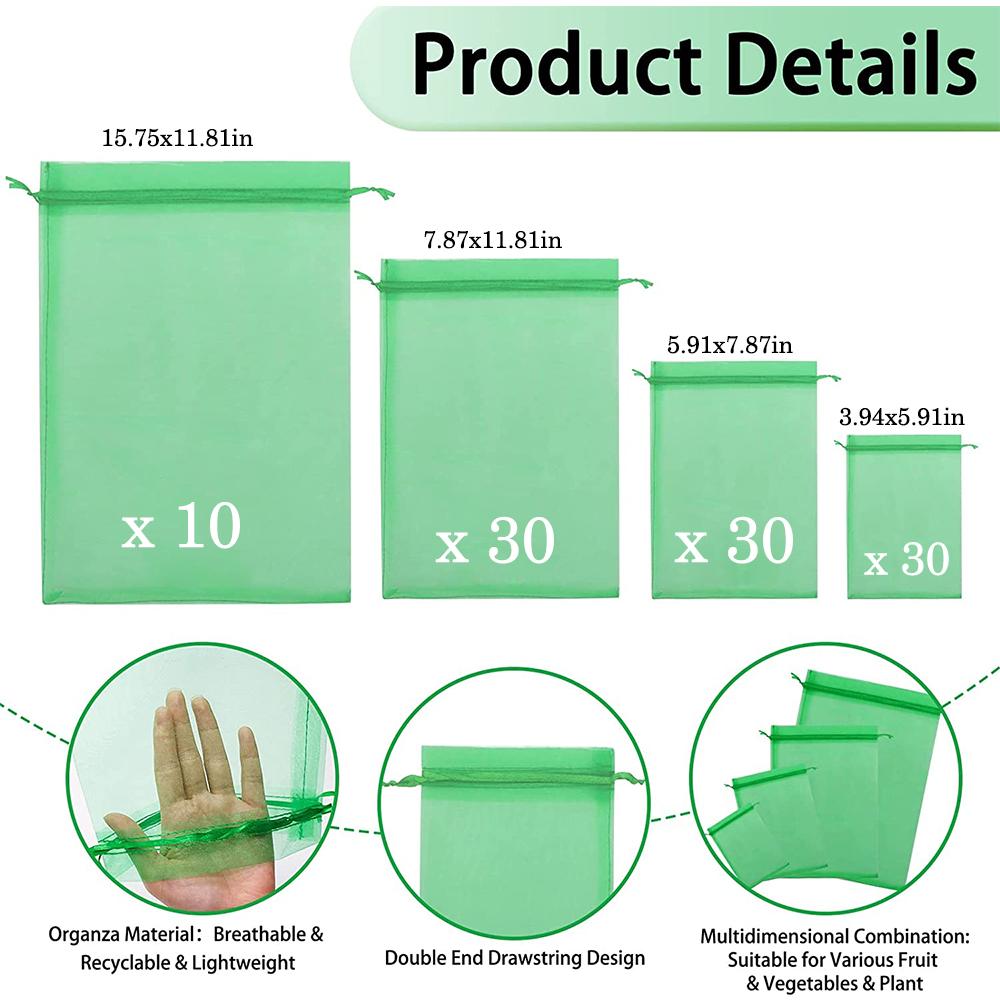 100pcs Fruit Protection Bags with Drawstring for Protecting Fruit and Vegetables