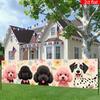 Welcome Pet Dog Banner, Outdoor Yard Sign for Garden Fence Dog Home