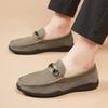 Fashion Slipon Walking Shoes Leisure Male Dress Moccasins 2025 New Men Leather Loafers Luxury Casual Shoes Men's Comfy All-match Flats